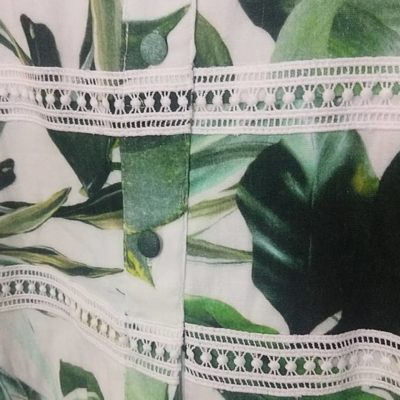 Gianni Bini Monica Palm Print A Line Midi Dress 4 - Picture 5 of 7